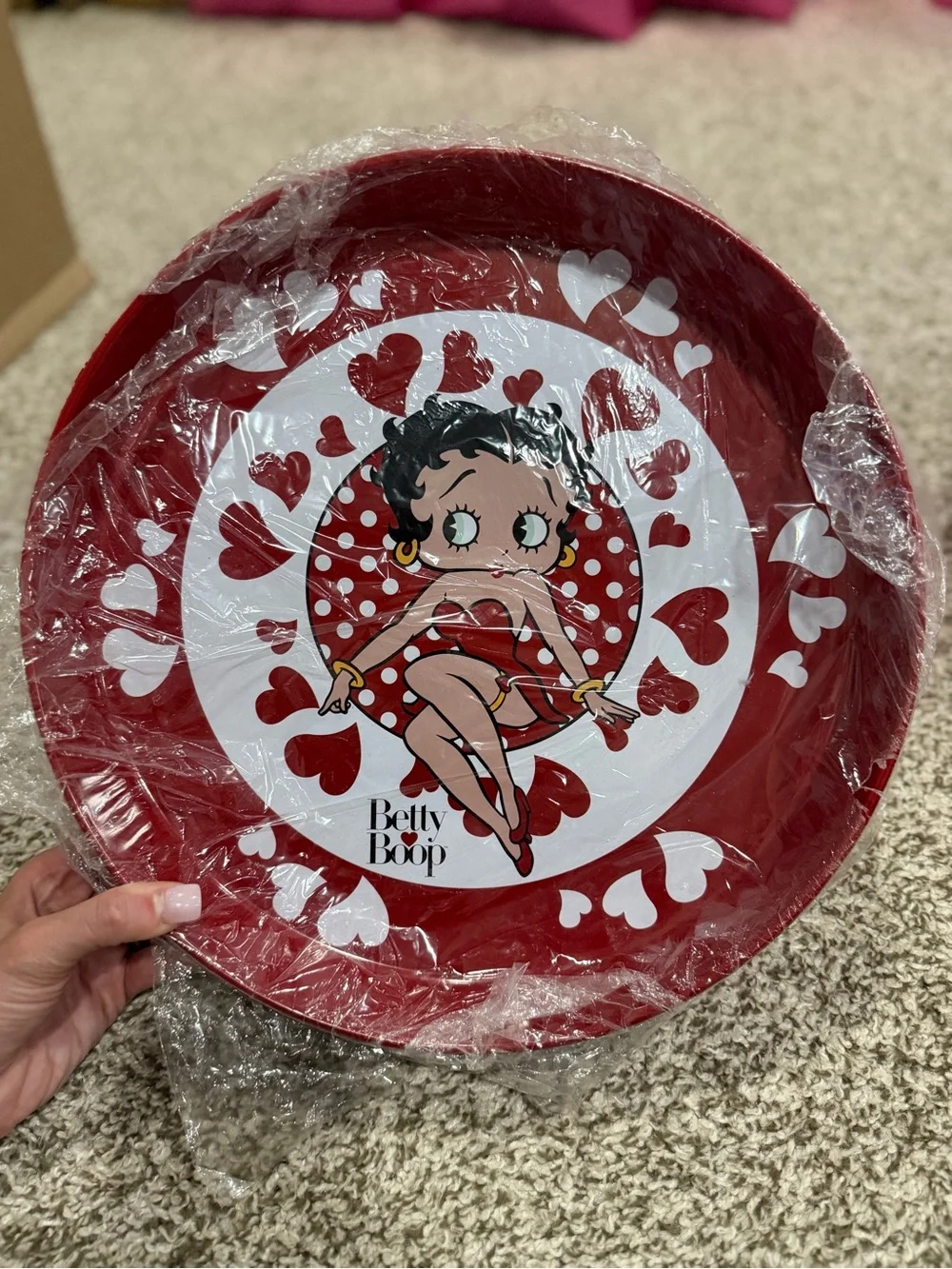 Betty Boop Red and White Heart Party Tray (3)
